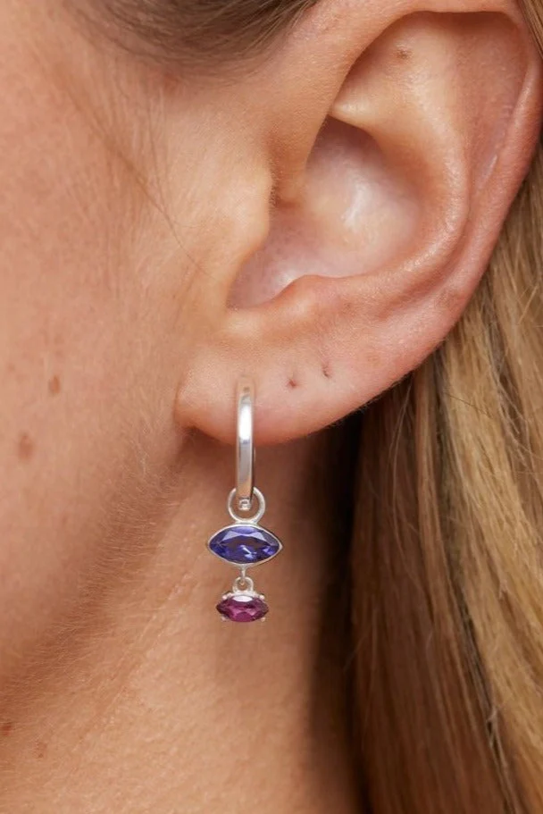 Mila Iolite and Rhodolite Silver Charm - Image 3
