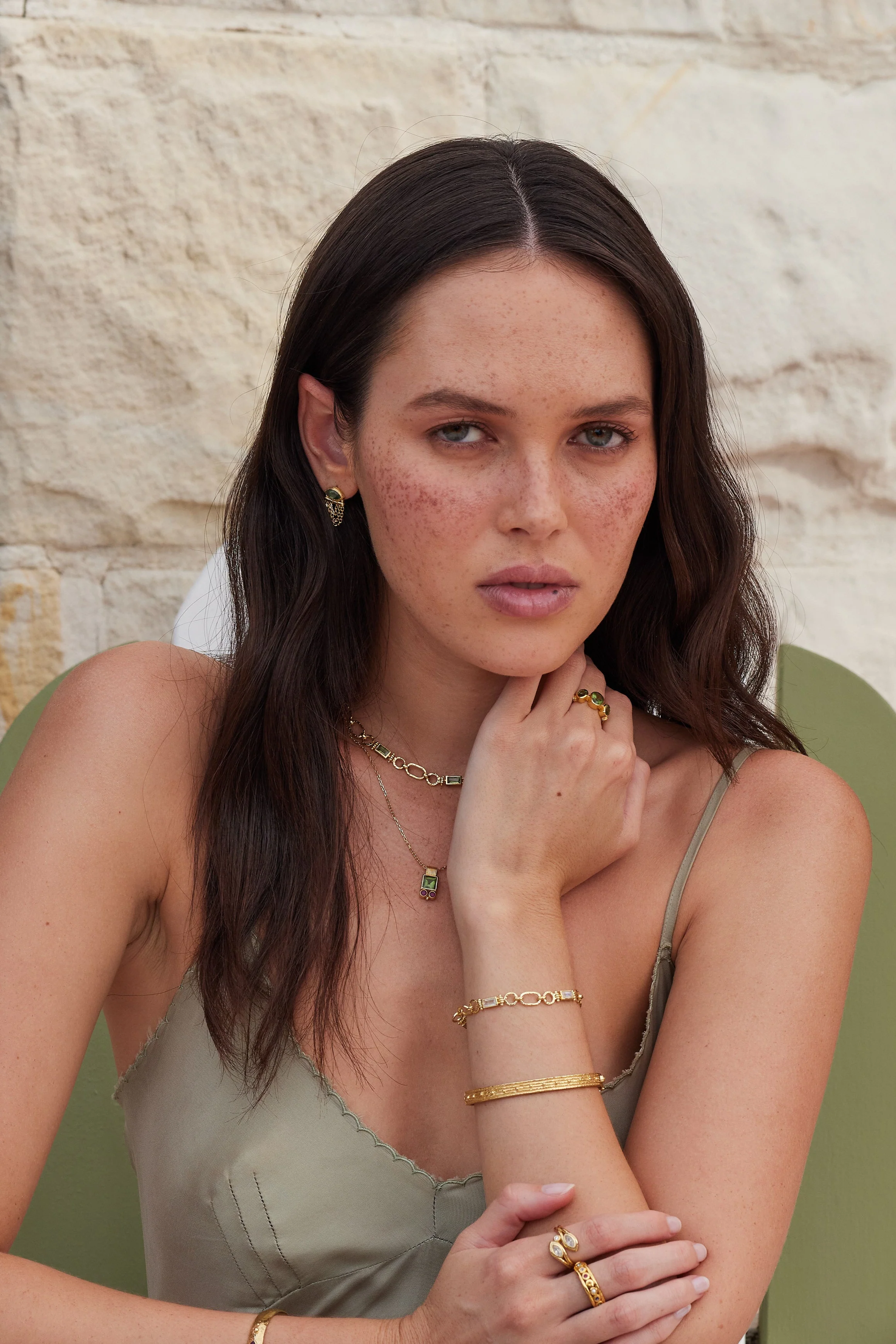 Nyra Apatite Gold Earrings - Image 4