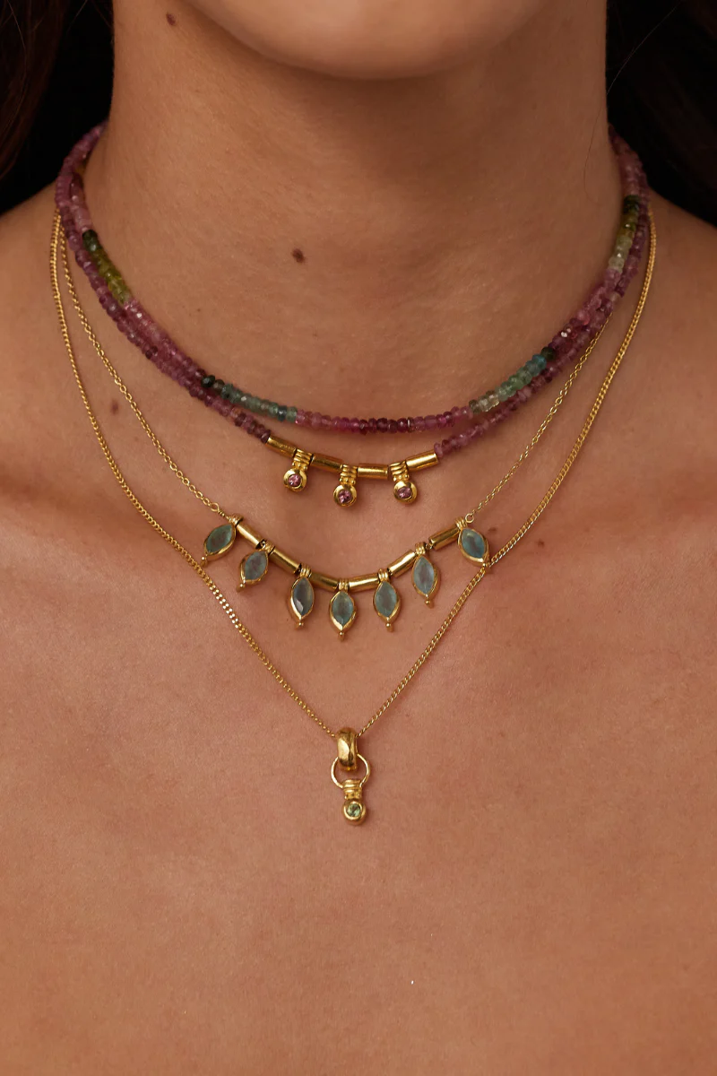 Tourmaline Ombre Gold Necklace - Image 3